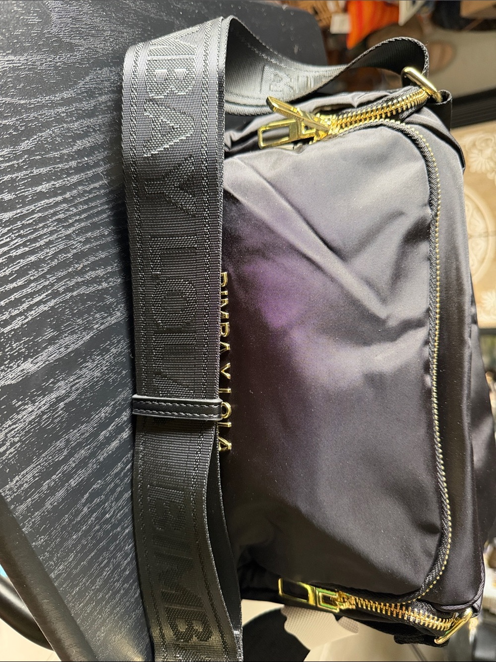 Bimba y Lola Black Crossbody Bag with Gold Hardware - Picture 2 of 5